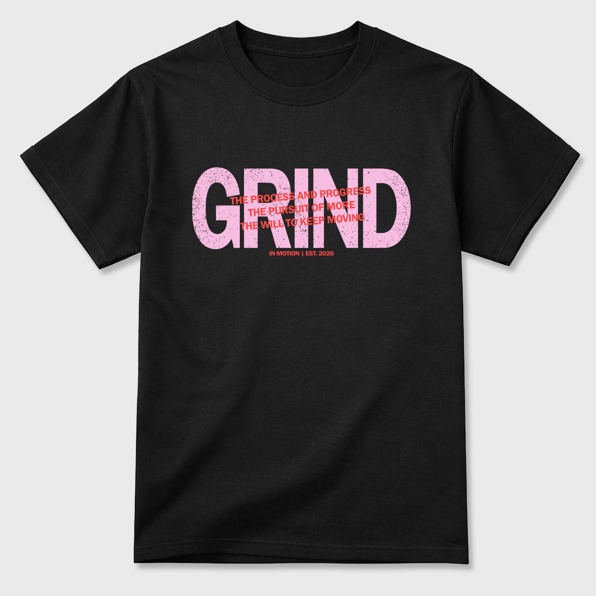 Grind In Motion Graphic T-Shirt featuring original streetwear artwork designed to match the Air Jordan 6 Playful Pink. Black 2 Graphic T-Shirt.