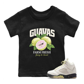 Sneaker match tees – Streetwear Graphic Tees Air Jordan 5 Luminous Green Sneakers – Guavas Kids Craphic T-Shirt Black 1