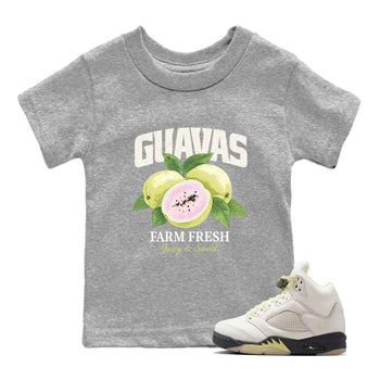 Sneaker match tees – Streetwear Graphic Tees Air Jordan 5 Luminous Green Sneakers – Guavas Kids Craphic T-Shirt Heather Grey 1