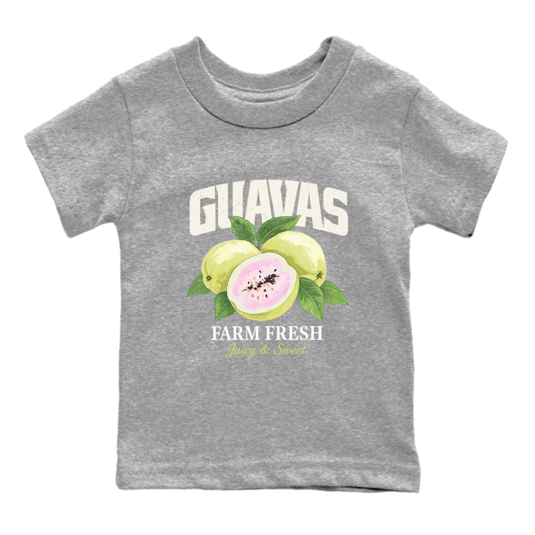 Sneaker match tees – Streetwear Graphic Tees Air Jordan 5 Luminous Green Sneakers – Guavas Kids Craphic T-Shirt Heather Grey 2