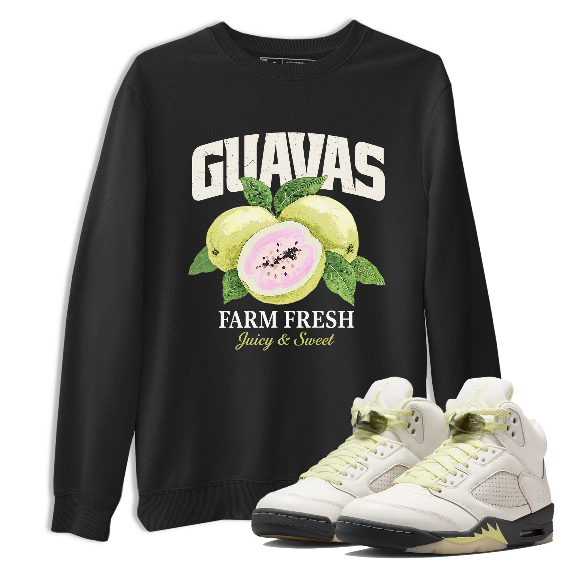 Sneaker match tees – Streetwear Graphic Tees Air Jordan 5 Luminous Green Sneakers – Guavas Graphic Tee Black 1
