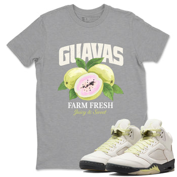 Sneaker match tees – Streetwear Graphic Tees Air Jordan 5 Luminous Green Sneakers – Guavas Graphic Tee Heather Grey 1