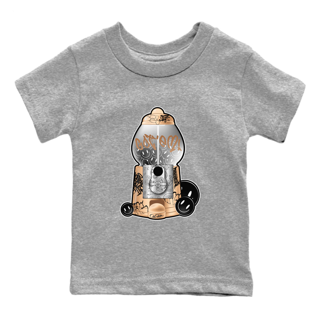 Foams One Metallic Copper shirts to match jordans Gumball Machine sneaker match tees Air Foamposite One Metallic Copper match shoes to clothes SNRT Sneaker Tees Youth Baby Heather Grey 2 tee