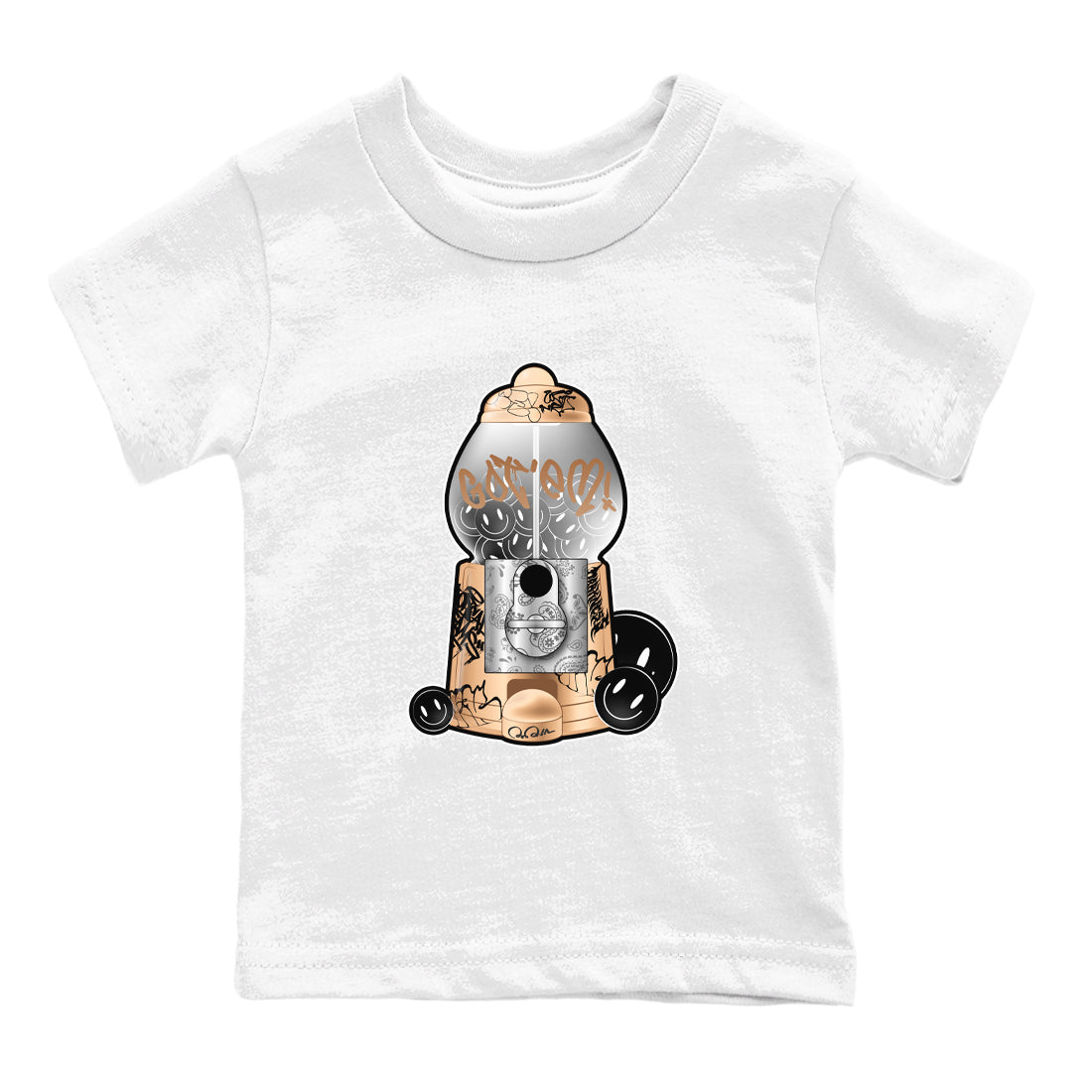 Foams One Metallic Copper shirts to match jordans Gumball Machine sneaker match tees Air Foamposite One Metallic Copper match shoes to clothes SNRT Sneaker Tees Youth Baby White 2 tee