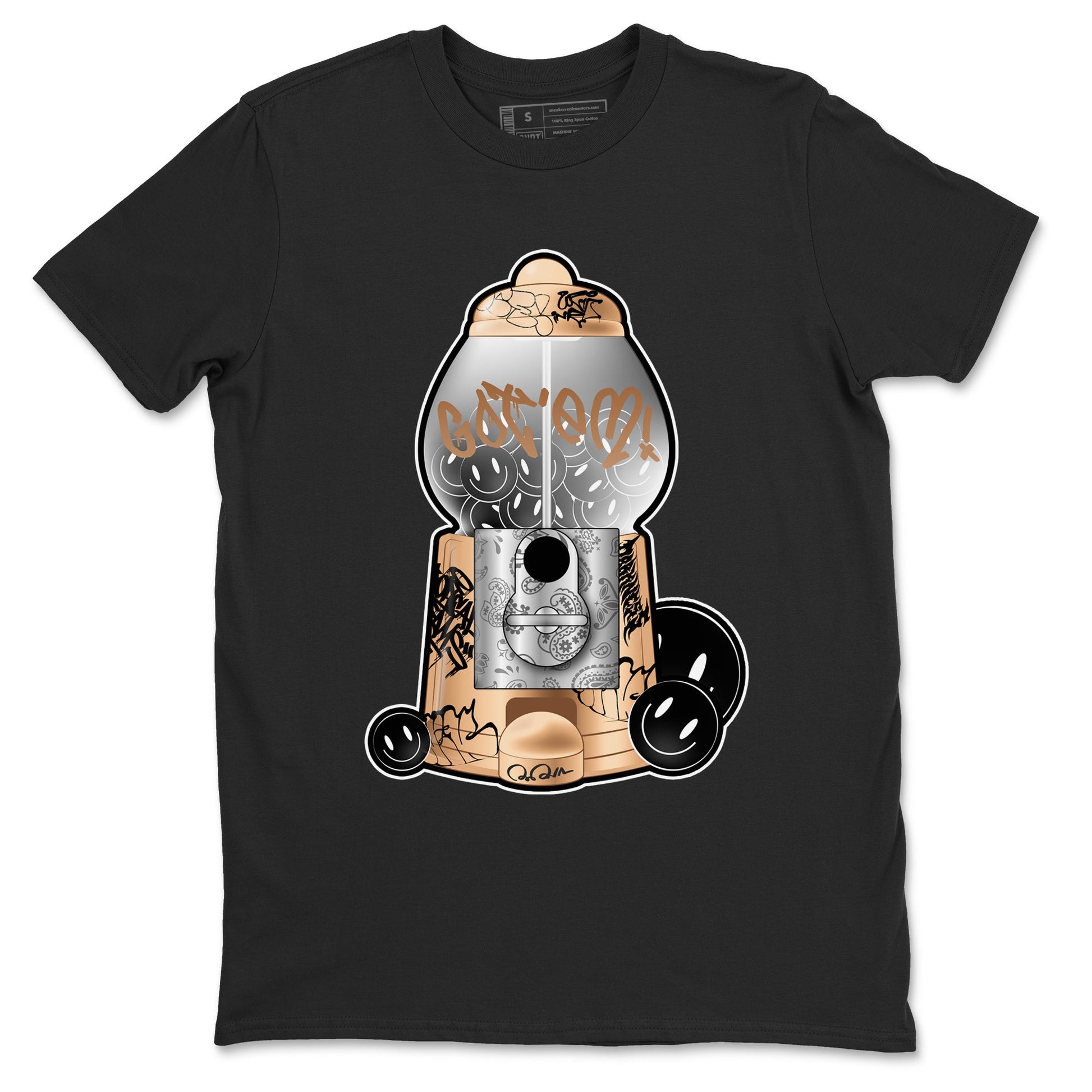 Foams One Metallic Copper shirts to match jordans Gumball Machine sneaker match tees Air Foamposite One Metallic Copper match shoes to clothes SNRT Sneaker Tees unisex cotton Black 2 shirts