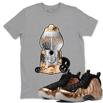 Foams One Metallic Copper shirts to match jordans Gumball Machine sneaker match tees Air Foamposite One Metallic Copper match shoes to clothes SNRT Sneaker Tees unisex cotton Heather Grey 1 shirts