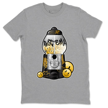 1s Black Metallic Gold shirts to match jordans Gumball Machine sneaker match tees Air Jordan 1 Black Metallic Gold SNRT Sneaker Tees streetwear brand Heather Grey 2 unisex cotton tee