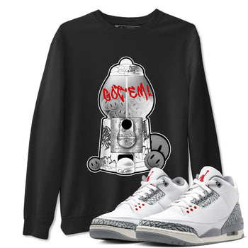 3s Cement Grey shirts to match jordans Gumball Machine sneaker match tees Air Jordan 3 Cement Grey SNRT Sneaker Release Tees unisex cotton Black 1 crew neck shirts