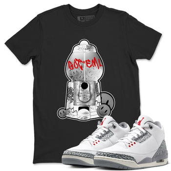 3s Cement Grey shirts to match jordans Gumball Machine sneaker match tees Air Jordan 3 Cement Grey SNRT Sneaker Release Tees unisex cotton Black 1 crew neck shirts