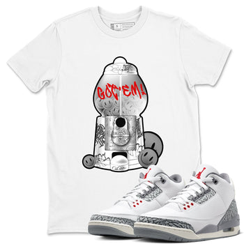 3s Cement Grey shirts to match jordans Gumball Machine sneaker match tees Air Jordan 3 Cement Grey SNRT Sneaker Release Tees unisex cotton White 1 crew neck shirts