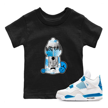 Air Jordan 4 Industrial Blue shirt to match jordans Gumball Machine sneaker tees Air Jordan 4 Military Blue SNRT sneaker release tees baby toddler Black 1 cotton Shirt