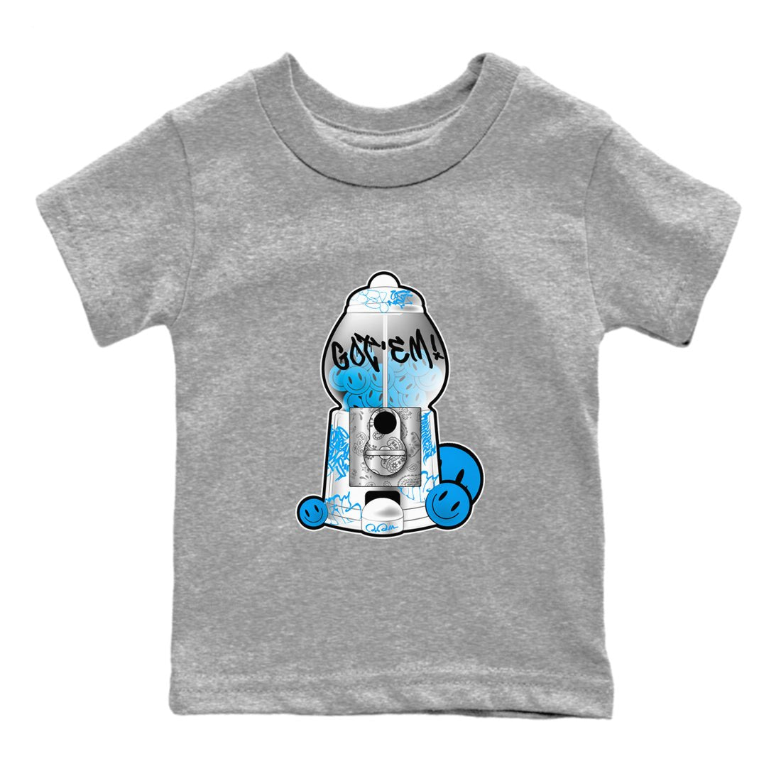 Air Jordan 4 Industrial Blue shirt to match jordans Gumball Machine sneaker tees Air Jordan 4 Military Blue SNRT sneaker release tees baby toddler Heather Grey 2 cotton Shirt