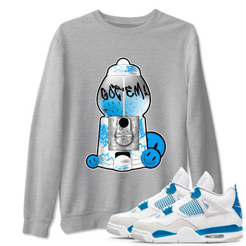 Air Jordan 4 Industrial Blue shirt to match jordans Gumball Machine sneaker tees Air Jordan 4 Military Blue SNRT Sneaker Release Tees unisex cotton Heather Grey 1 crew neck shirt