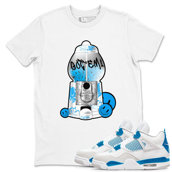 Air Jordan 4 Industrial Blue shirt to match jordans Gumball Machine sneaker tees Air Jordan 4 Military Blue SNRT Sneaker Release Tees unisex cotton White 1 crew neck shirt