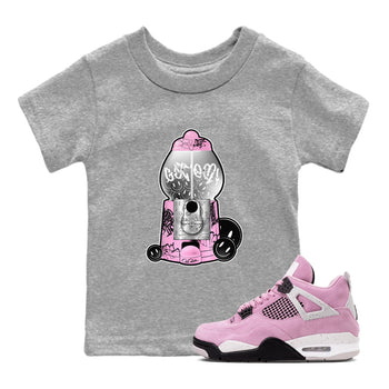 Air Jordan 4  Retro Orchid shirts to match jordans Gumball Machine sneaker match tees 4s WMNS Orchid match shoes to clothes SNRT Sneaker Tees Youth Baby Heather Grey 1 tee