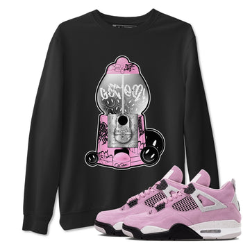 Air Jordan 4  Retro Orchid shirts to match jordans Gumball Machine sneaker match tees 4s WMNS Orchid match shoes to clothes SNRT Sneaker Tees unisex cotton Black 1 shirts
