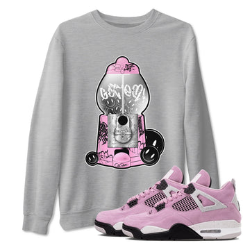 Air Jordan 4  Retro Orchid shirts to match jordans Gumball Machine sneaker match tees 4s WMNS Orchid match shoes to clothes SNRT Sneaker Tees unisex cotton Heather Grey 1 shirts