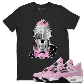 Air Jordan 4  Retro Orchid shirts to match jordans Gumball Machine sneaker match tees 4s WMNS Orchid match shoes to clothes SNRT Sneaker Tees unisex cotton Black 1 shirts