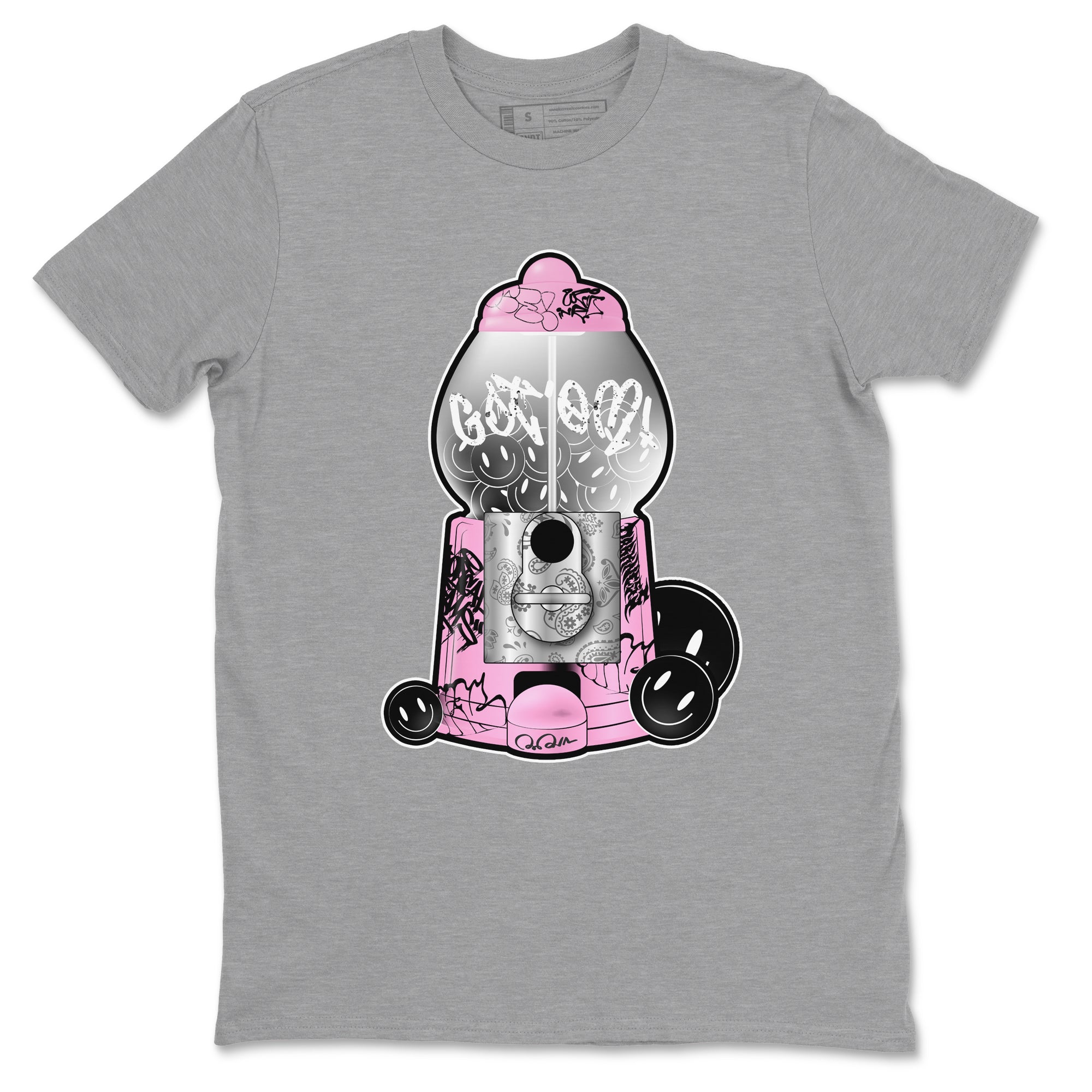 Air Jordan 4  Retro Orchid shirts to match jordans Gumball Machine sneaker match tees 4s WMNS Orchid match shoes to clothes SNRT Sneaker Tees unisex cotton Heather Grey 2 shirts