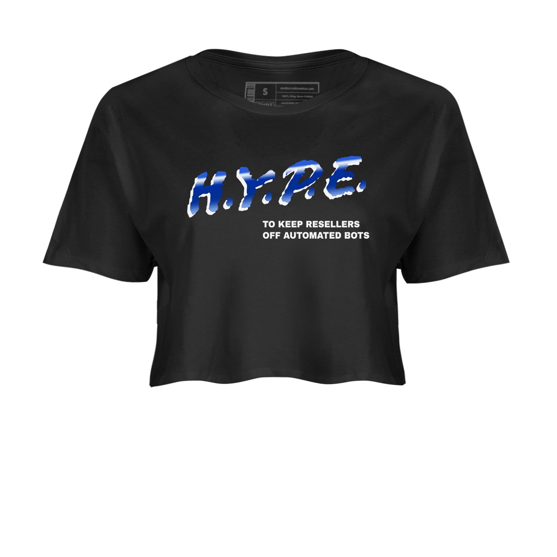 Air Foamposite One Royal shirts to match jordans H.Y.P.E sneaker match tees Foams One Royal match shoes to clothes SNRT Sneaker Tees unisex cotton Black 2 crop tee