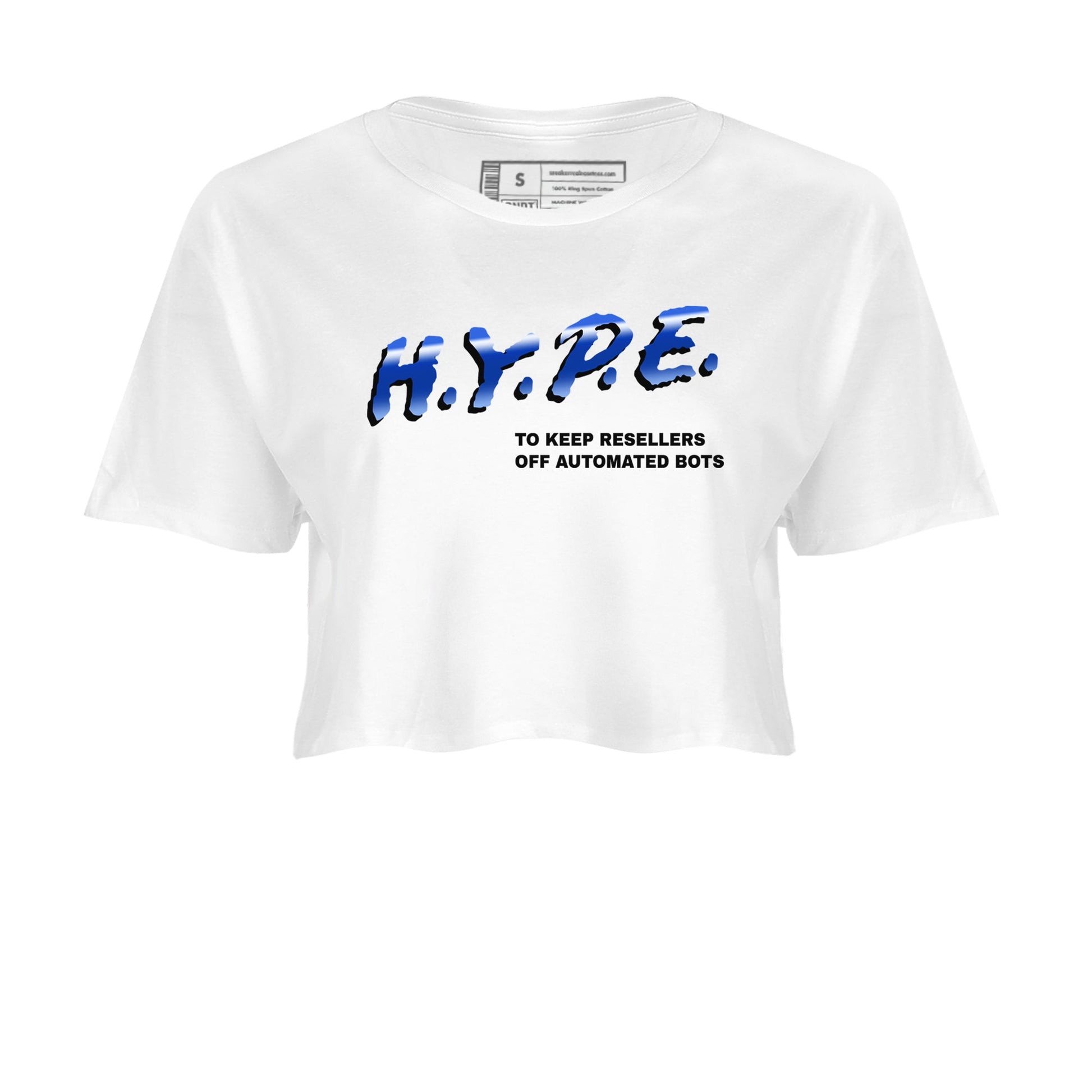 Air Foamposite One Royal shirts to match jordans H.Y.P.E sneaker match tees Foams One Royal match shoes to clothes SNRT Sneaker Tees unisex cotton White 2 crop tee