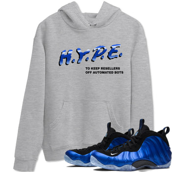 Air Foamposite One Royal shirts to match jordans H.Y.P.E sneaker match tees Foams One Royal match shoes to clothes SNRT Sneaker Tees unisex cotton Heather Grey 1 shirts