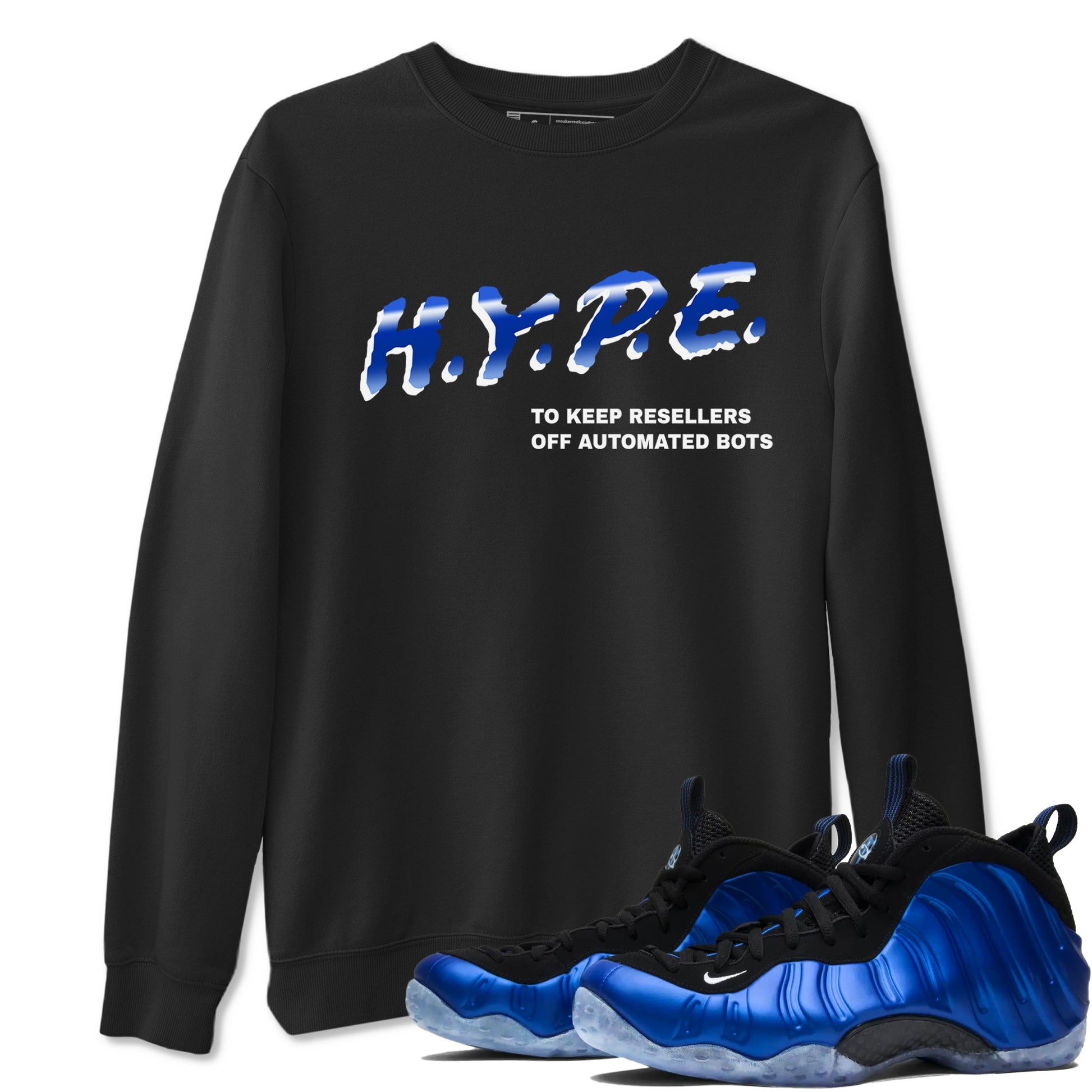 Air Foamposite One Royal shirts to match jordans H.Y.P.E sneaker match tees Foams One Royal match shoes to clothes SNRT Sneaker Tees unisex cotton Black 1 shirts