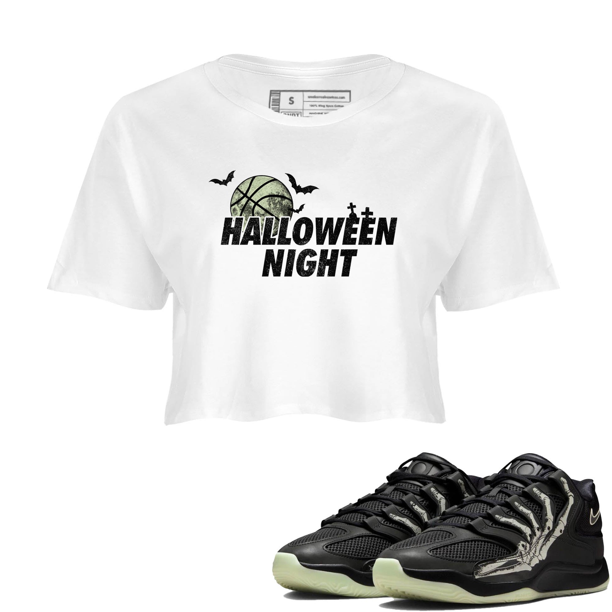 Sneaker Threads – Sneaker Tees To Match Nike KD 18 Halloween – Halloween Night Crop Tee White 1. Perfect for Jordan releases 2025 colorways. Perfect for Kevin Durant sneaker releases and Halloween 2025 colorways.