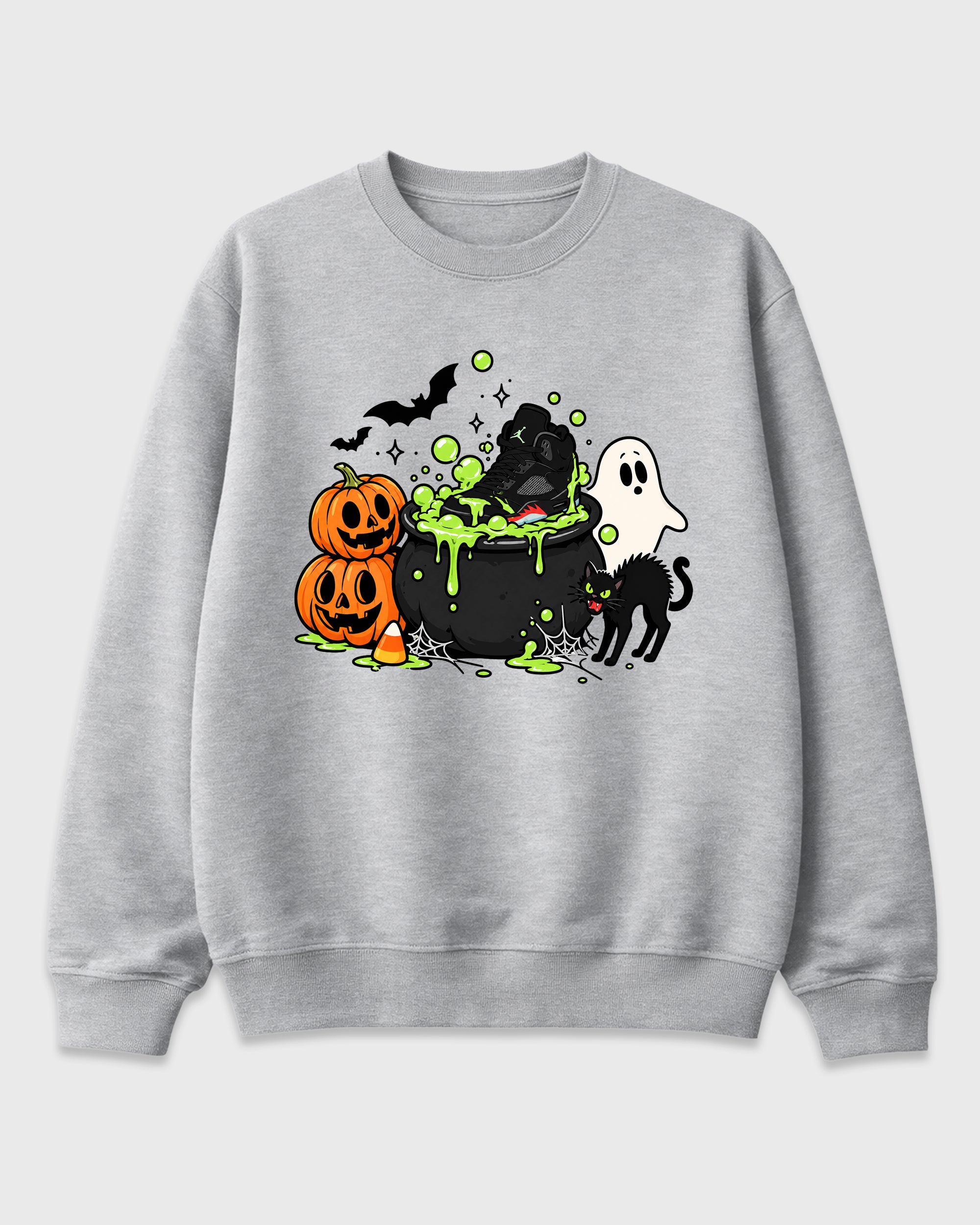 Halloween Potion Graphic T-Shirt featuring original streetwear artwork designed to match the Air Jordan 5 Halloween. Heather Grey 2 Graphic Tee.