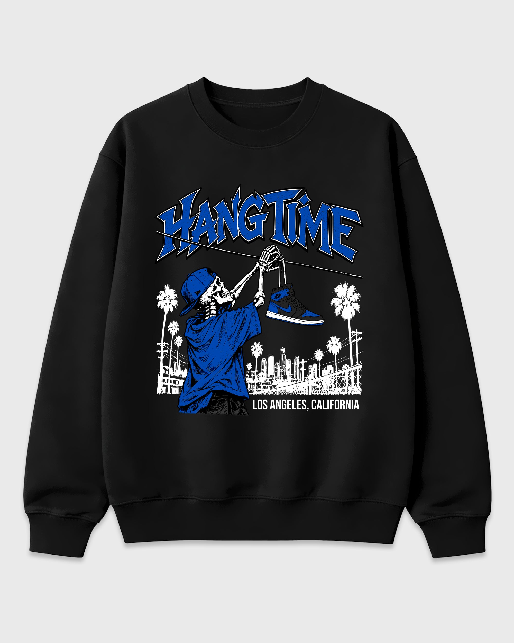Hang Time Graphic T-Shirt featuring original streetwear artwork designed to match the Air Jordan 1 High OG 'Royal'. Black 2 Graphic Tee.
