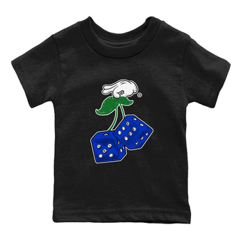 AJ12 Blueberry shirts to match jordans Hanging Dice sneaker match tees Air Jordan 12 Blueberry SNRT Sneaker Tees streetwear brand Baby and Youth Black 2 cotton tee