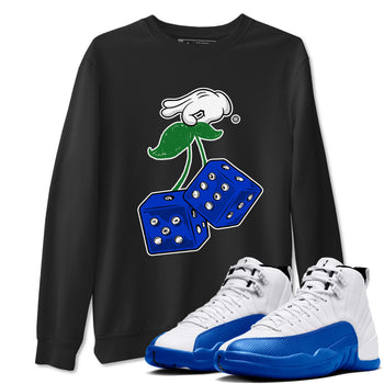 AJ12 Blueberry shirts to match jordans Hanging Dice sneaker match tees Air Jordan 12 Blueberry SNRT Sneaker Tees streetwear brand Black 1 unisex cotton tee