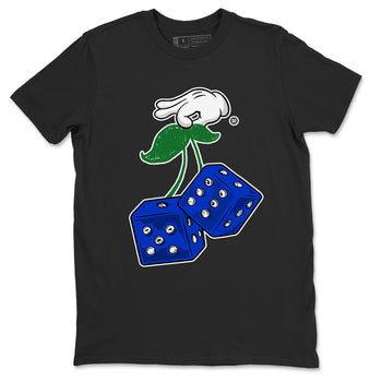 AJ12 Blueberry shirts to match jordans Hanging Dice sneaker match tees Air Jordan 12 Blueberry SNRT Sneaker Tees streetwear brand Black 2 unisex cotton tee