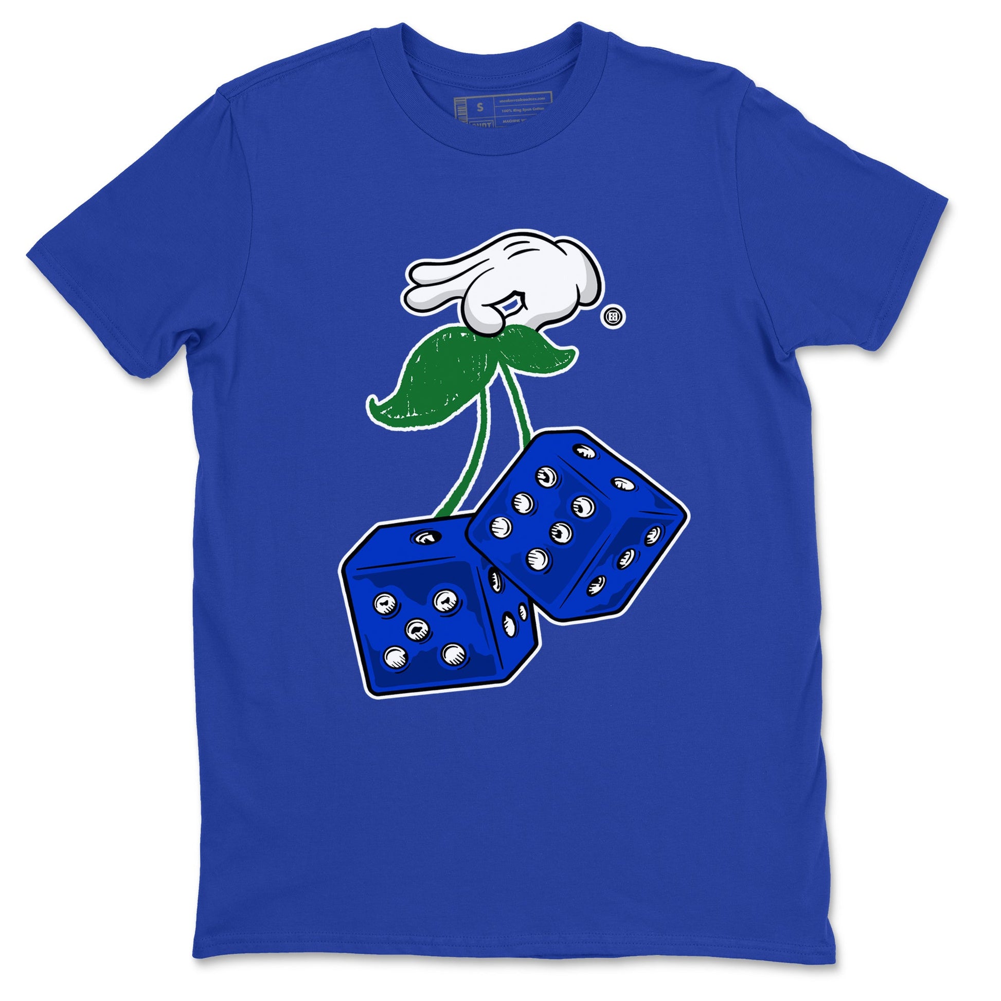 AJ12 Blueberry shirts to match jordans Hanging Dice sneaker match tees Air Jordan 12 Blueberry SNRT Sneaker Tees streetwear brand Royal Blue 2 unisex cotton tee