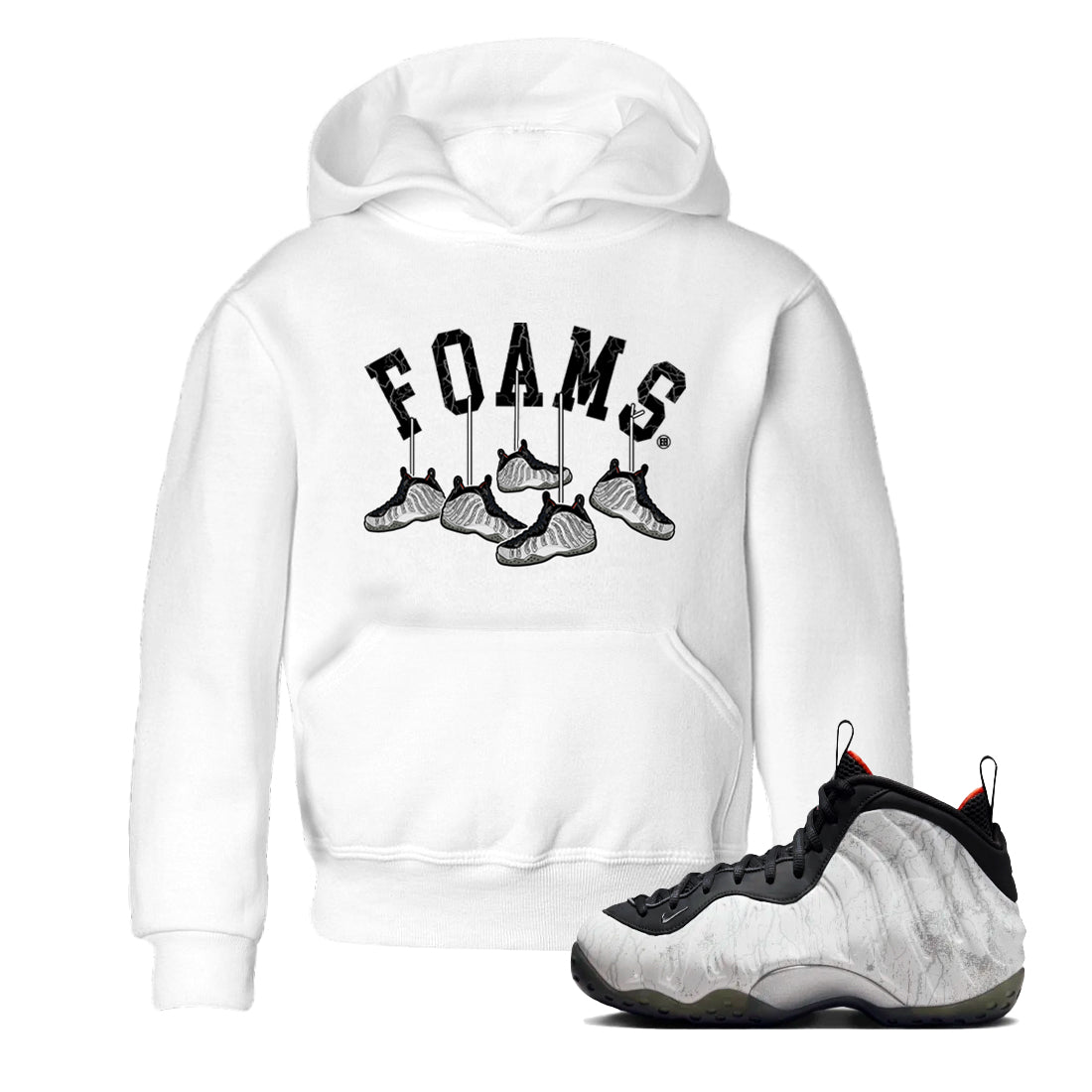 Foams One Jin shirts to match jordans Hanging Sneakers sneaker match tees Air Foamposite One Jin match shoes to clothes SNRT Sneaker Tees Youth Baby White 1 tee