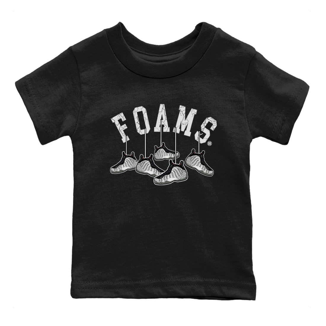 Foams One Jin shirts to match jordans Hanging Sneakers sneaker match tees Air Foamposite One Jin match shoes to clothes SNRT Sneaker Tees Youth Baby Black 2 tee