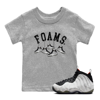 Foams One Jin shirts to match jordans Hanging Sneakers sneaker match tees Air Foamposite One Jin match shoes to clothes SNRT Sneaker Tees Youth Baby Heather Grey 1 tee