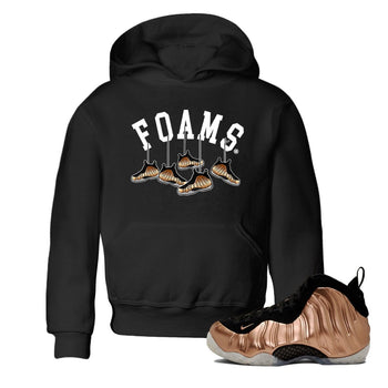 Foams One Metallic Copper shirts to match jordans Hanging Sneakers sneaker match tees Air Foamposite One Metallic Copper match shoes to clothes SNRT Sneaker Tees Youth Baby Black 1 tee