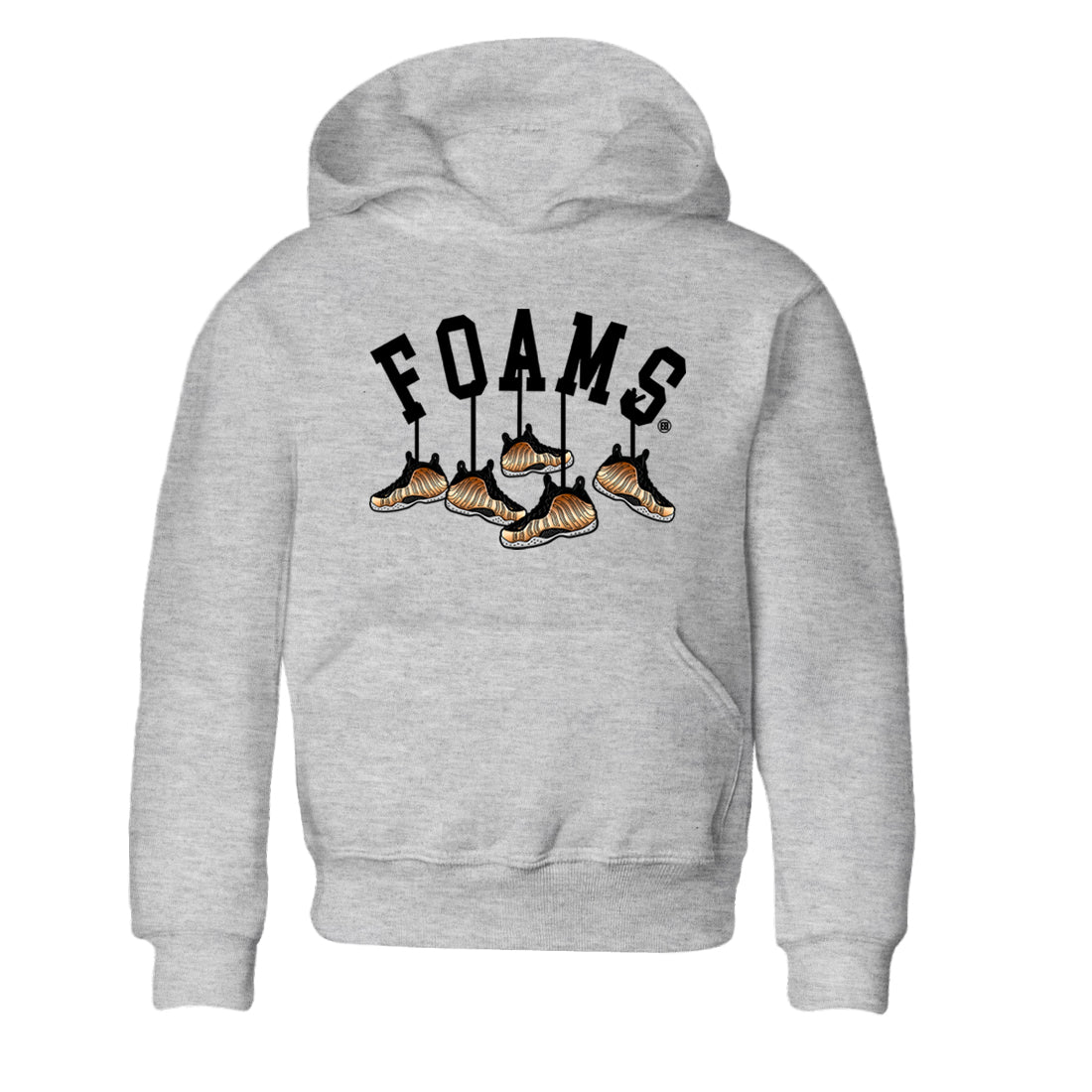 Foams One Metallic Copper shirts to match jordans Hanging Sneakers sneaker match tees Air Foamposite One Metallic Copper match shoes to clothes SNRT Sneaker Tees Youth Baby Heather Grey 2 tee