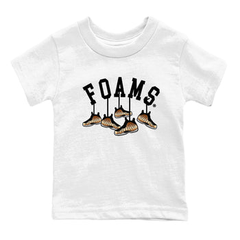 Foams One Metallic Copper shirts to match jordans Hanging Sneakers sneaker match tees Air Foamposite One Metallic Copper match shoes to clothes SNRT Sneaker Tees Youth Baby White 2 tee
