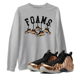 Foams One Metallic Copper shirts to match jordans Hanging Sneakers sneaker match tees Air Foamposite One Metallic Copper match shoes to clothes SNRT Sneaker Tees unisex cotton Heather Grey 1 shirts