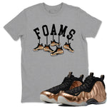 Foams One Metallic Copper shirts to match jordans Hanging Sneakers sneaker match tees Air Foamposite One Metallic Copper match shoes to clothes SNRT Sneaker Tees unisex cotton Heather Grey 1 shirts