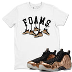 Foams One Metallic Copper shirts to match jordans Hanging Sneakers sneaker match tees Air Foamposite One Metallic Copper match shoes to clothes SNRT Sneaker Tees unisex cotton White 1 shirts