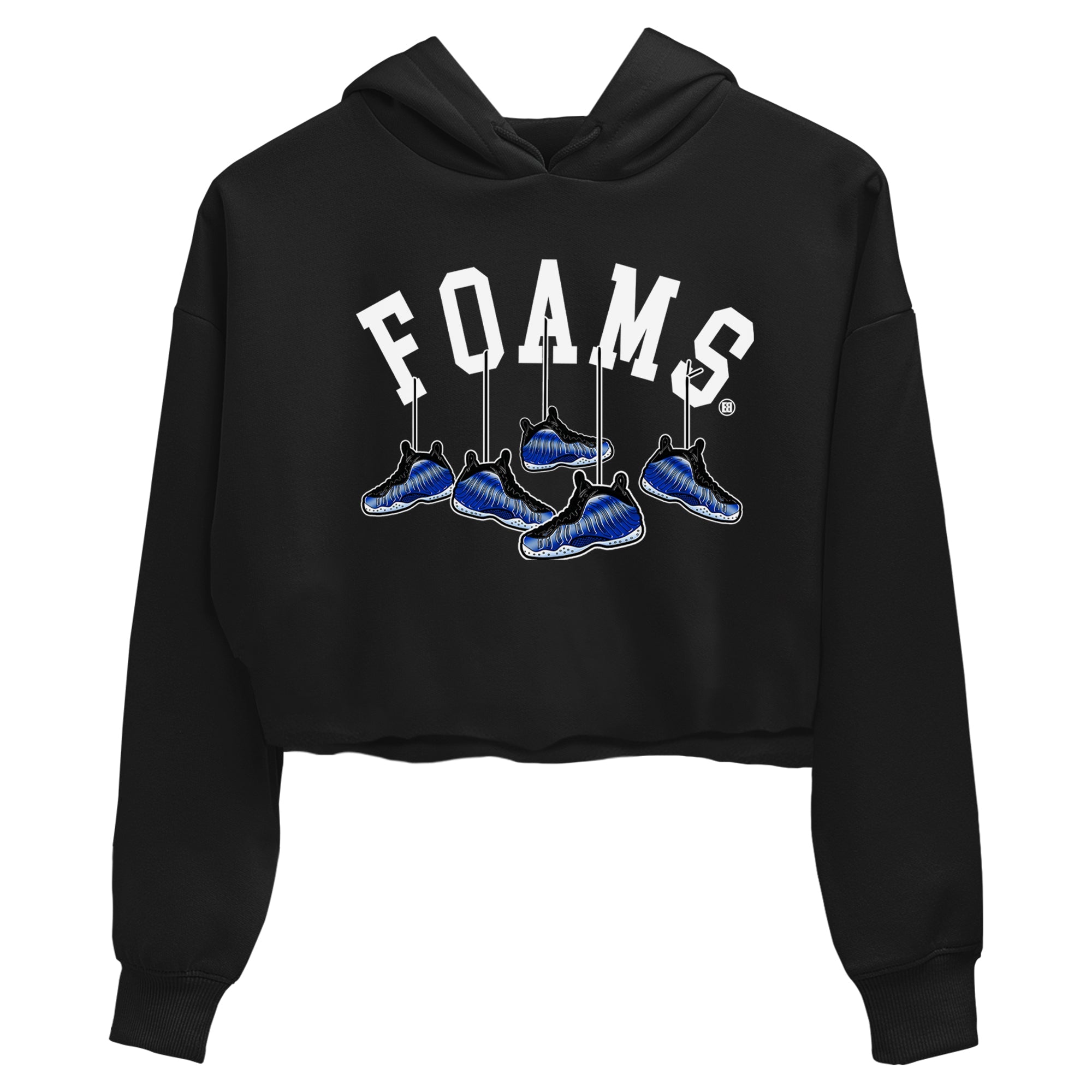 Air Foamposite One Royal shirts to match jordans Hanging Sneakers sneaker match tees Foams One Royal match shoes to clothes SNRT Sneaker Tees unisex cotton Black 2 crop tee