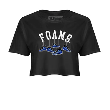 Air Foamposite One Royal shirts to match jordans Hanging Sneakers sneaker match tees Foams One Royal match shoes to clothes SNRT Sneaker Tees unisex cotton Black 2 crop tee