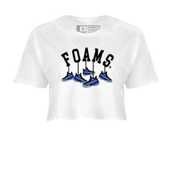 Air Foamposite One Royal shirts to match jordans Hanging Sneakers sneaker match tees Foams One Royal match shoes to clothes SNRT Sneaker Tees unisex cotton White 2 crop tee