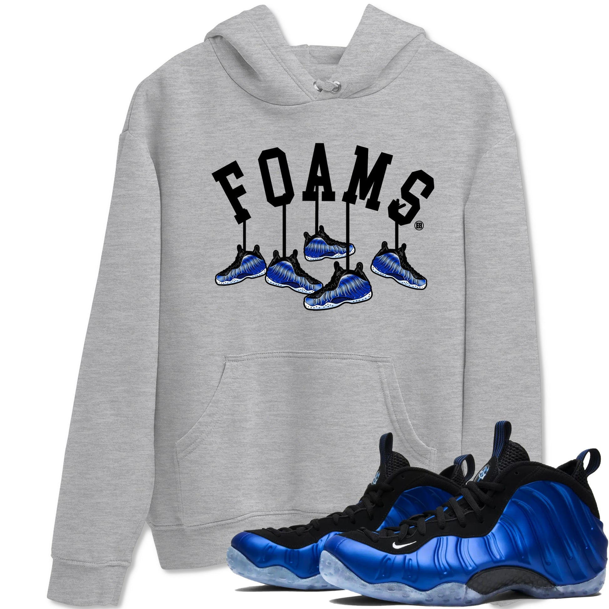 Air Foamposite One Royal shirts to match jordans Hanging Sneakers sneaker match tees Foams One Royal match shoes to clothes SNRT Sneaker Tees unisex cotton Heather Grey 1 shirts