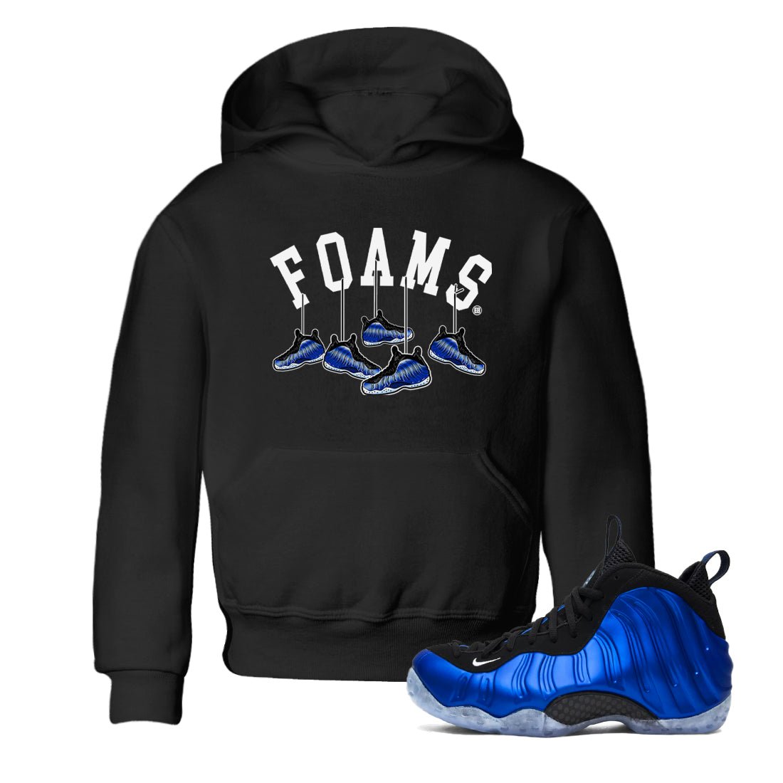 Air Foamposite One Royal shirts to match jordans Hanging Sneakers sneaker match tees Foams One Royal match shoes to clothes SNRT Sneaker Tees Youth Baby Black 1 tee