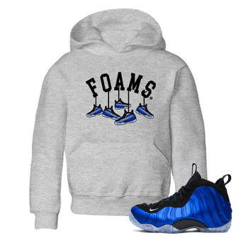 Air Foamposite One Royal shirts to match jordans Hanging Sneakers sneaker match tees Foams One Royal match shoes to clothes SNRT Sneaker Tees Youth Baby Heather Grey 1 tee