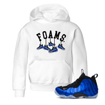 Air Foamposite One Royal shirts to match jordans Hanging Sneakers sneaker match tees Foams One Royal match shoes to clothes SNRT Sneaker Tees Youth Baby White 1 tee